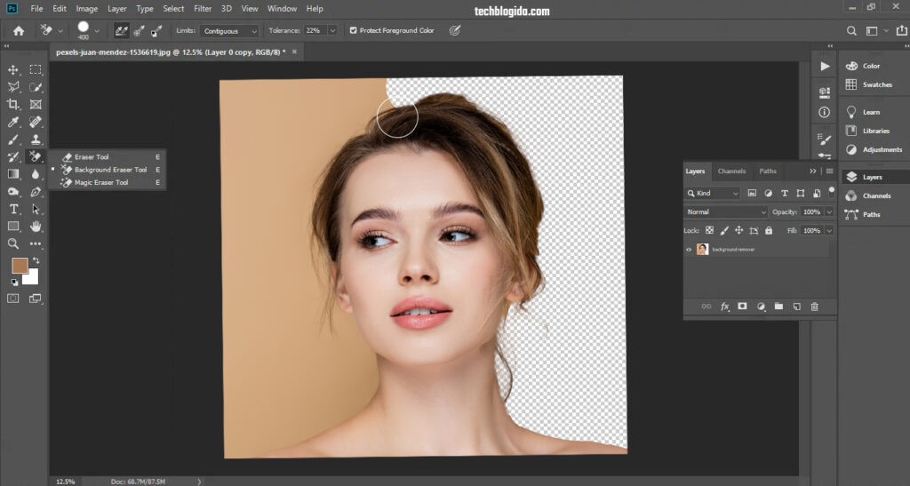 remove background in photoshop