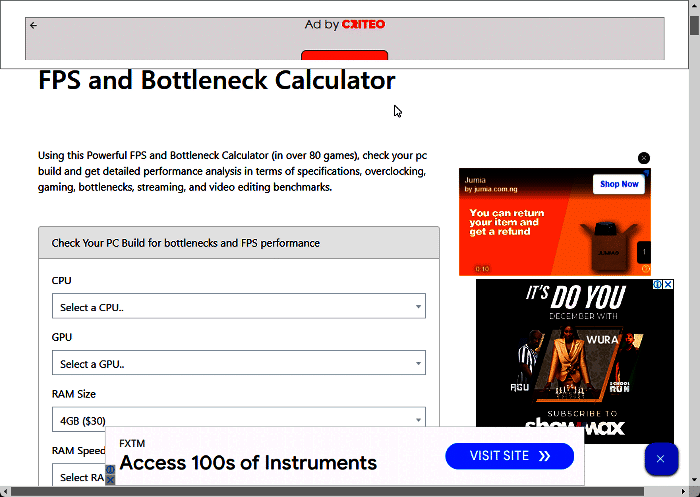 bottleneck calculator